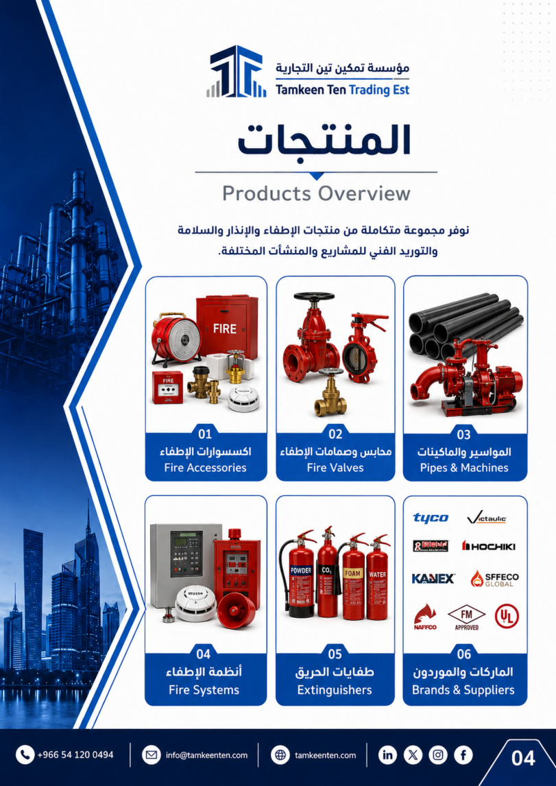 منتجات الإطفاء والإنذار والسلامة